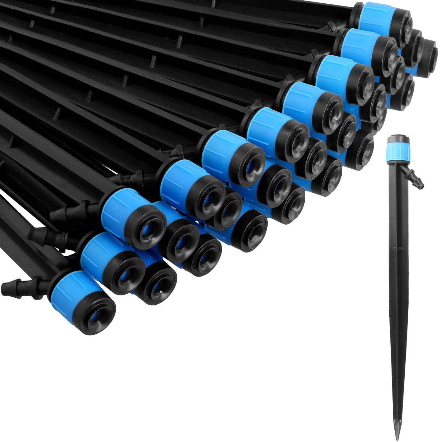 APPSTER Drip Emitters with Stake Water Flow Adjustable for 1/4 inch Tube Hose, 360 Degree Sprayer Sprinkler for Irrigation Drippers System Watering Kits for Garden Patio Lawn