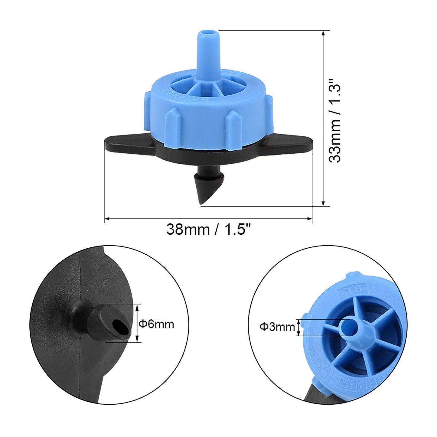 Drip Irrigation Accessories Plant Watering Emitter Online Dripper (8Ltr/Hour)