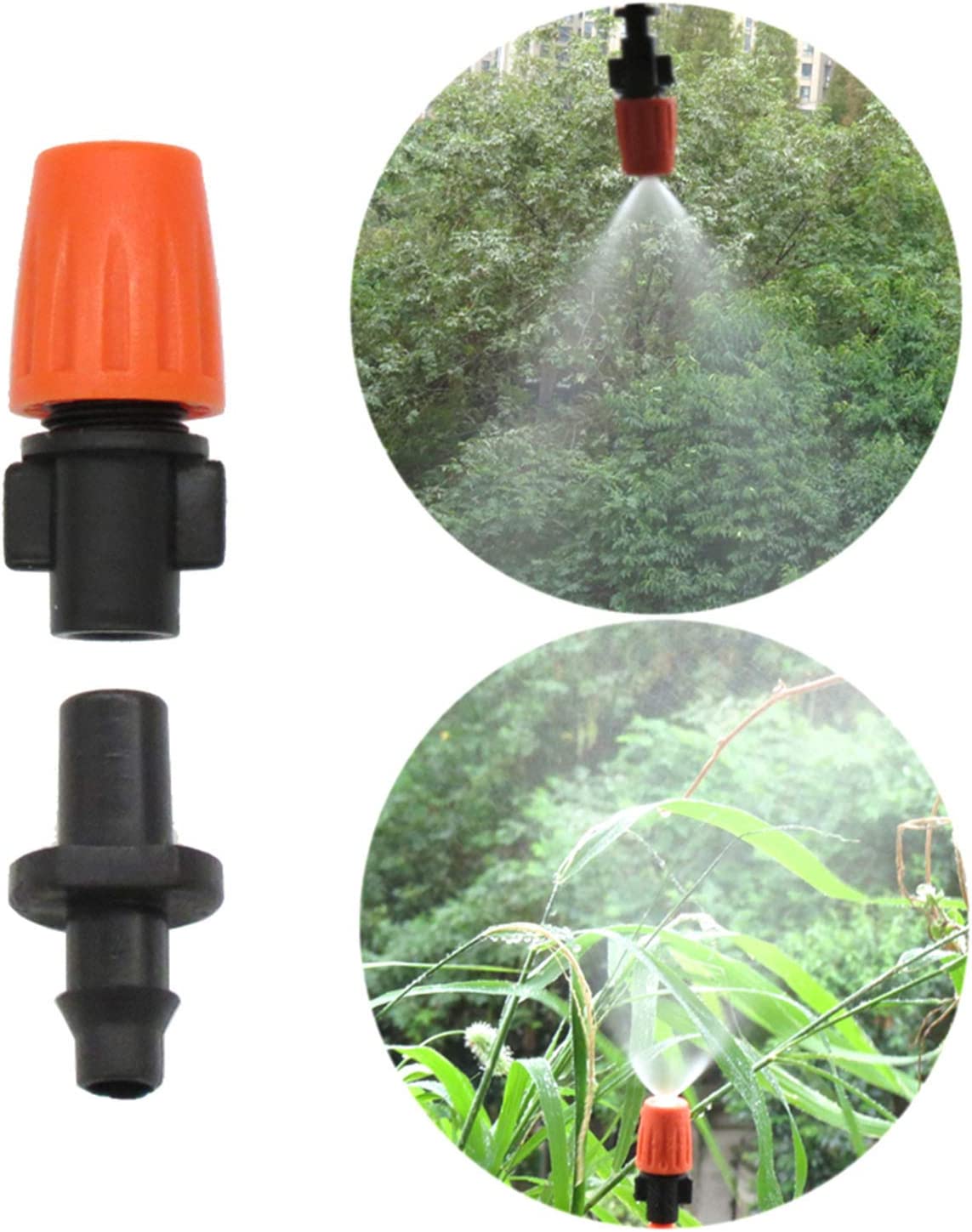Plastic Drip Irrigation Misting Nozzles Adjustable Garden Dripper Spray Emitters Sprinkler Atomizing Micro Mist Head Atomizer Fogger For Watering System Sprayers
