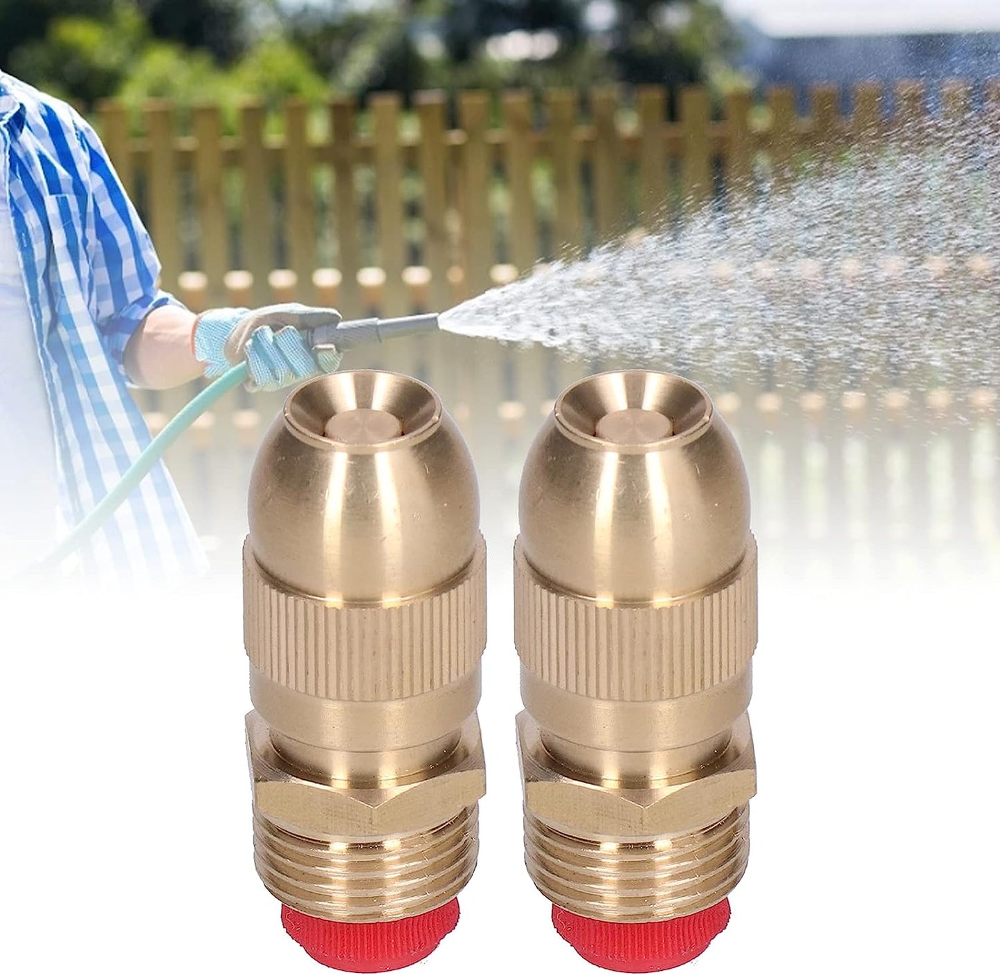 Adjustable Brass Sprayer Mist Sprinkler Nozzle Drip Irrigation Jet Spray Misting Head 1/2" Male Thread for Watering Garden Lawn Atomizing Fogger System