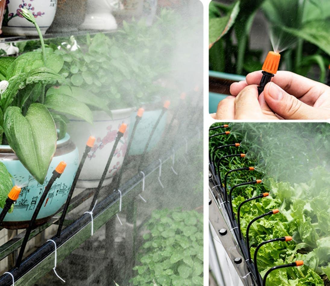 Plastic Drip Irrigation Misting Nozzles Adjustable Garden Dripper Spray Emitters Sprinkler Atomizing Micro Mist Head Atomizer Fogger For Watering System Sprayers